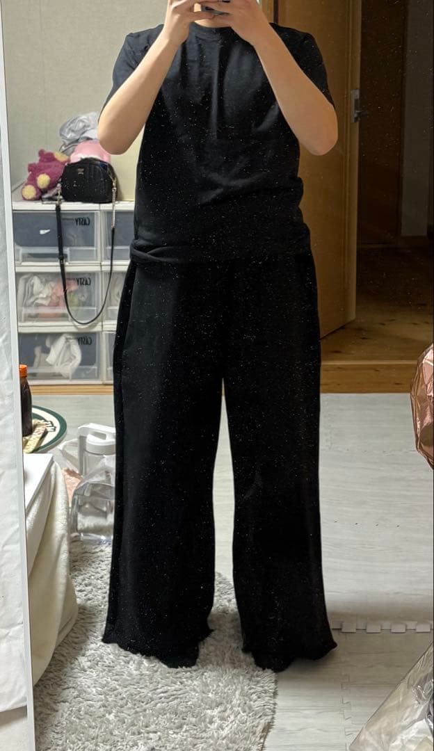 SULLEN TOKYOスウェットワイドパンツ Black