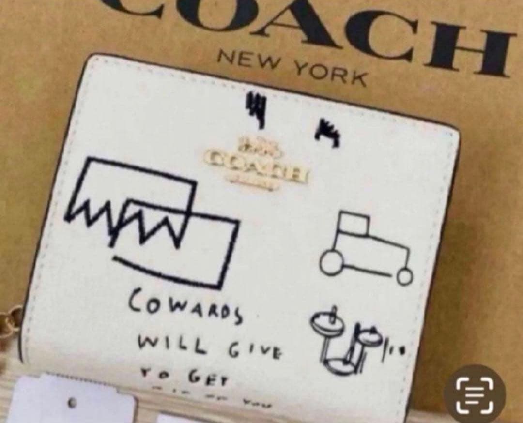 COACHパスキアコラボホワイト白.二つ折り財布.スナップウォレット新品未使用品
