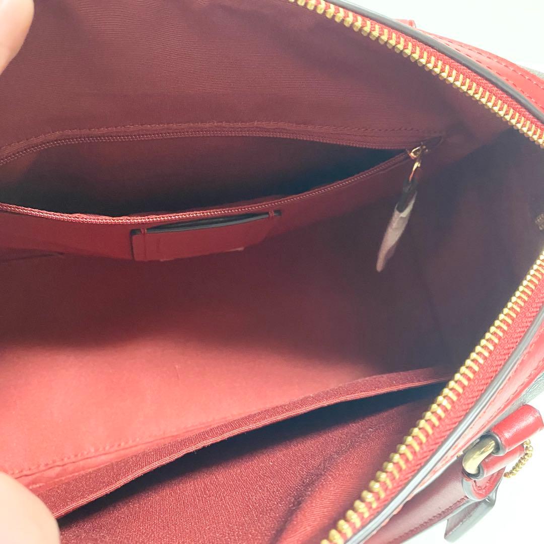 新品　COACH 2Way ミニボストンパング　シグネチャー　ダークブラウン
