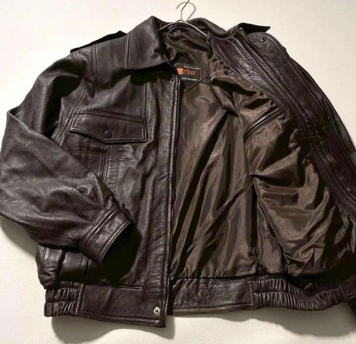 ゼリマースペイン製A-2短丈ダークブラウン レザー ジャケット