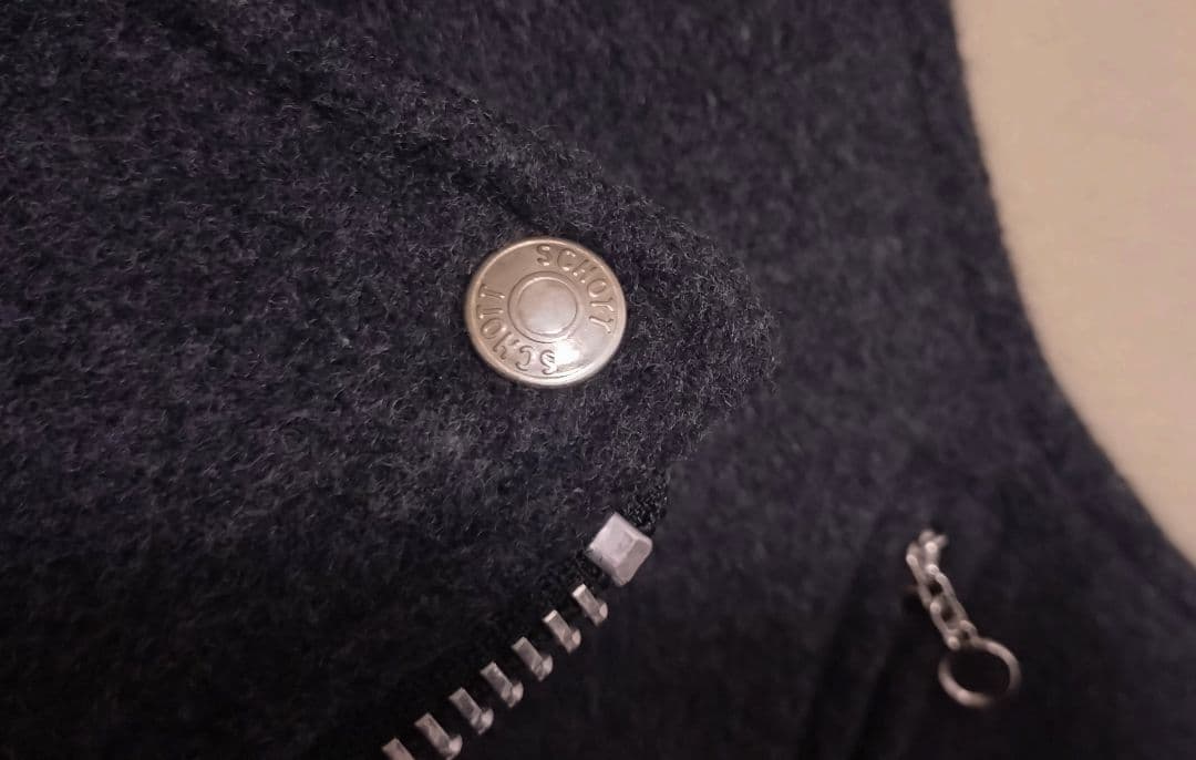 美品！Schott × STUSSYコラボ メルトンウールライダースジャケット