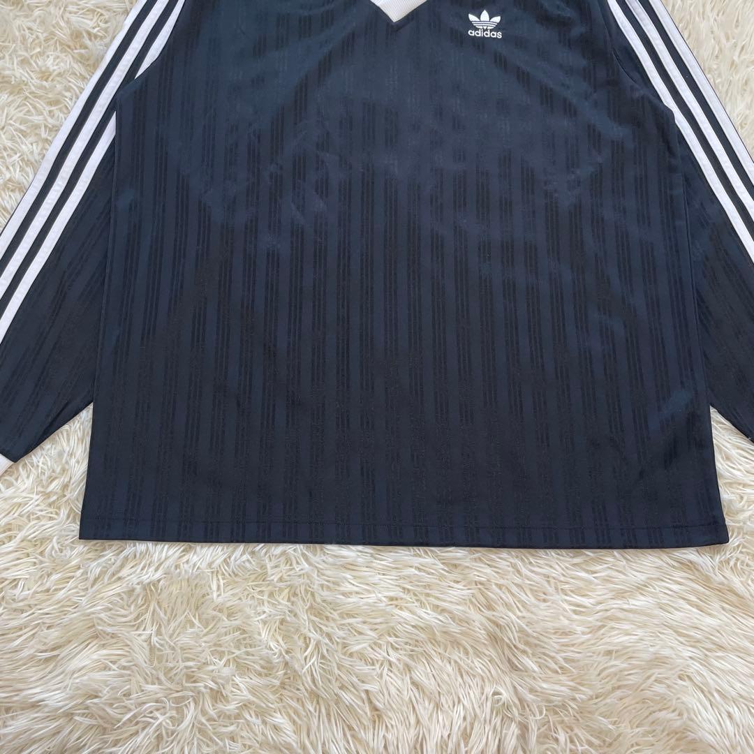 極美品 アディダス ピケ サッカー ゲームシャツ 長袖Tシャツ ブラック XL