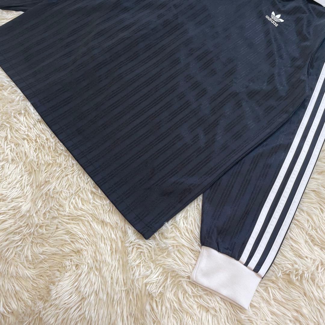 極美品 アディダス ピケ サッカー ゲームシャツ 長袖Tシャツ ブラック XL