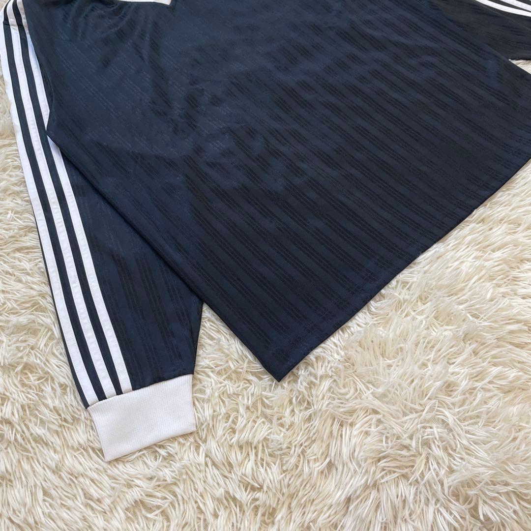 極美品 アディダス ピケ サッカー ゲームシャツ 長袖Tシャツ ブラック XL