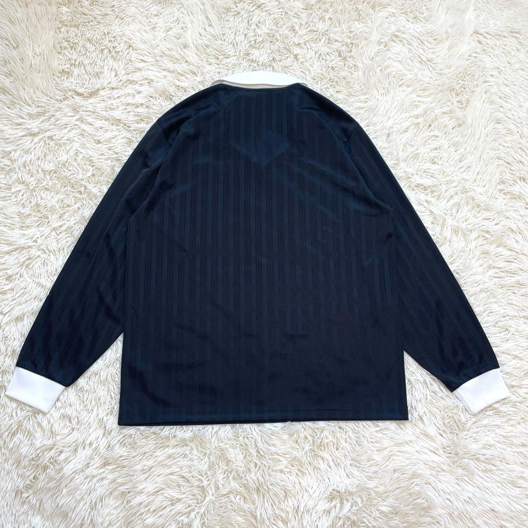 極美品 アディダス ピケ サッカー ゲームシャツ 長袖Tシャツ ブラック XL