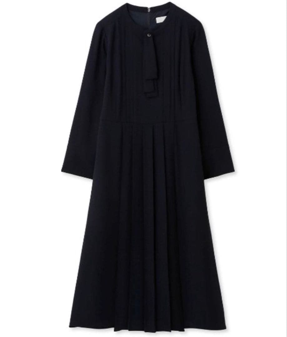 【新品】セルフォード ボウタイプリーツワンピース 38 保護者会 卒業式 入学式