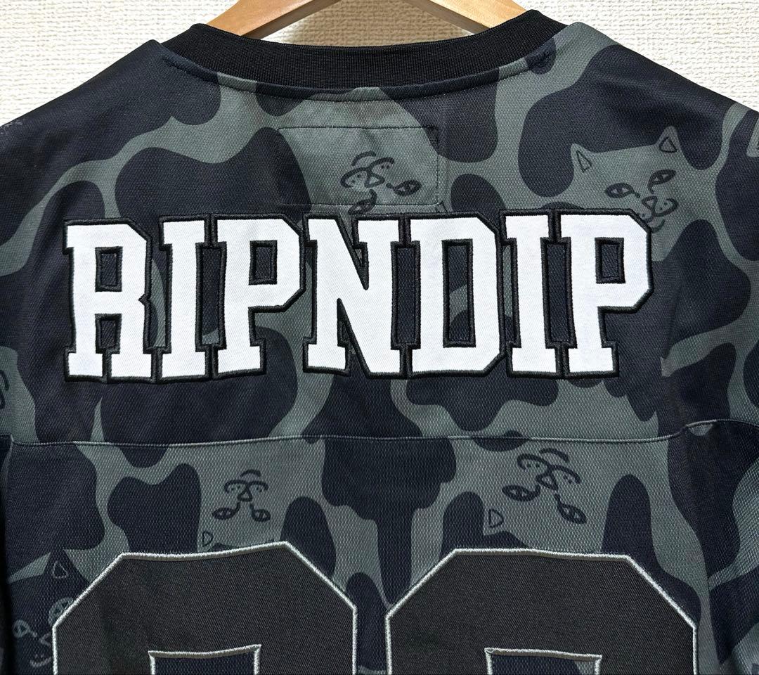 美品 RIPNDIP リップンディップ カモフラ ゲームシャツ フットボールXL