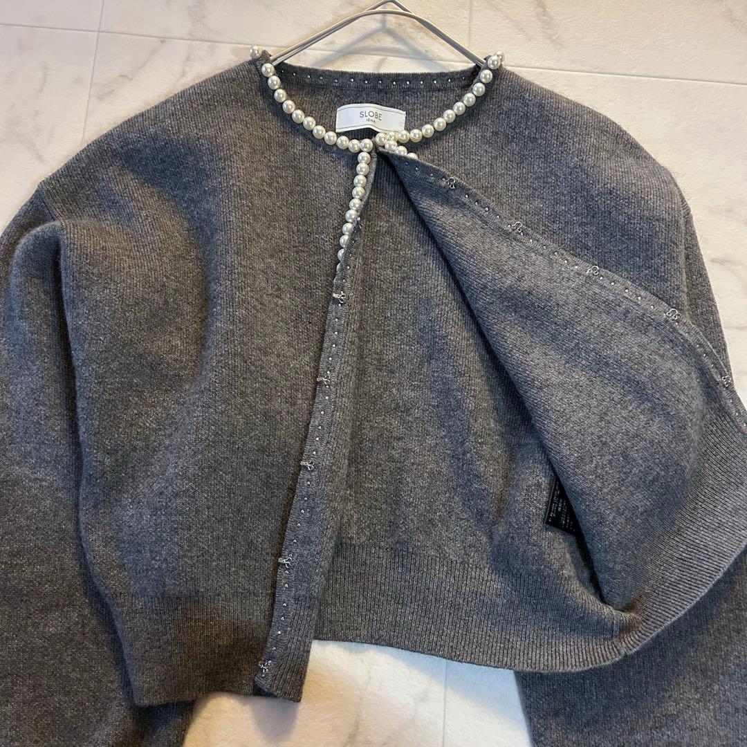 【美品】SLOBE IENA スローブイエナ　パールカーディガン2025AW
