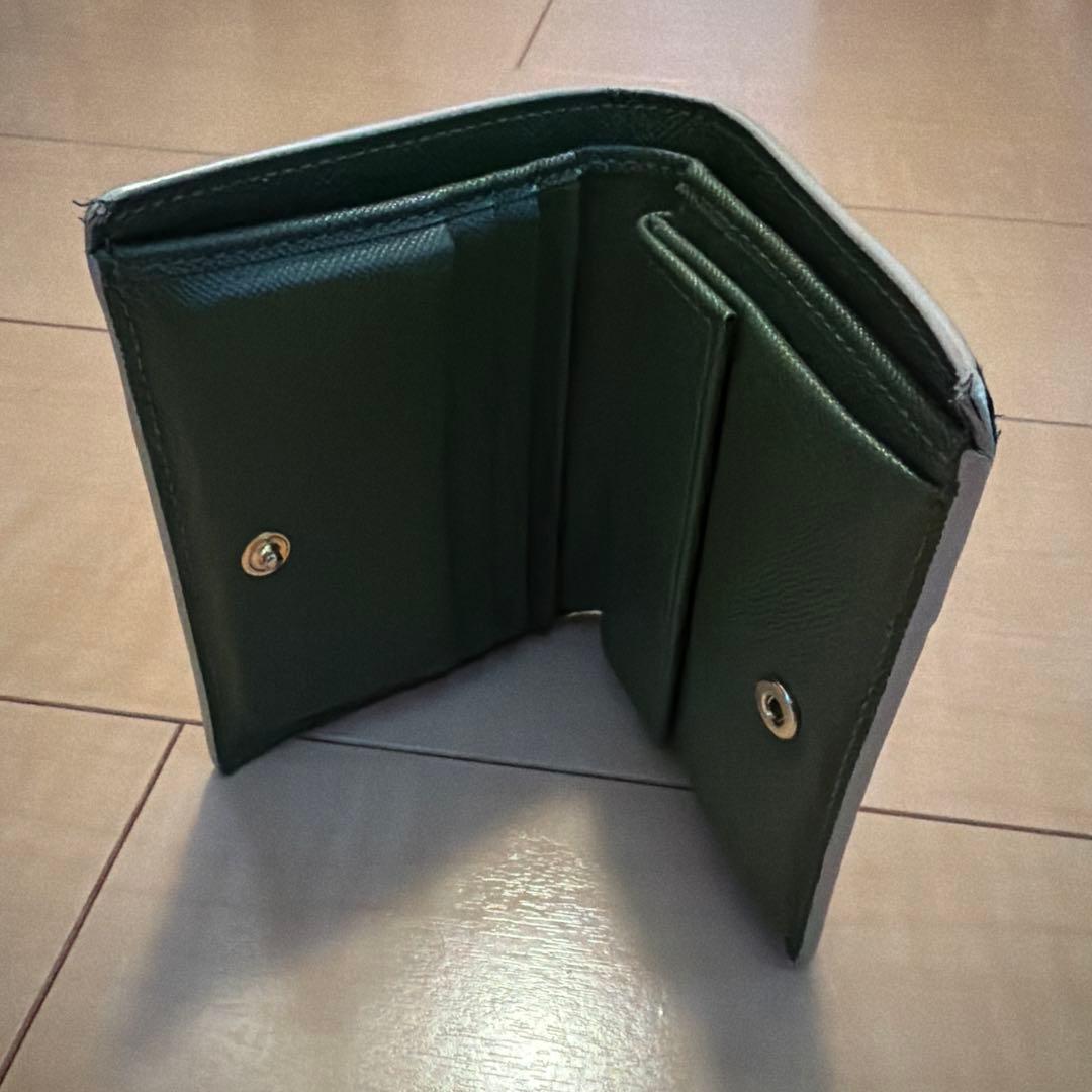 marni グリーン　レザー製2つ折りウォレット