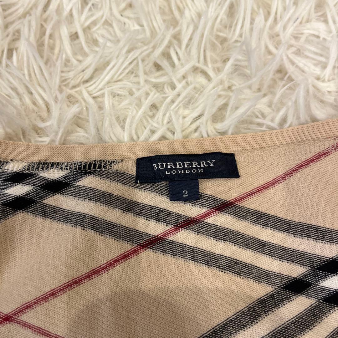 BURBERRY LONDON ノバチェック 半袖 ニット カットソー サイズ2