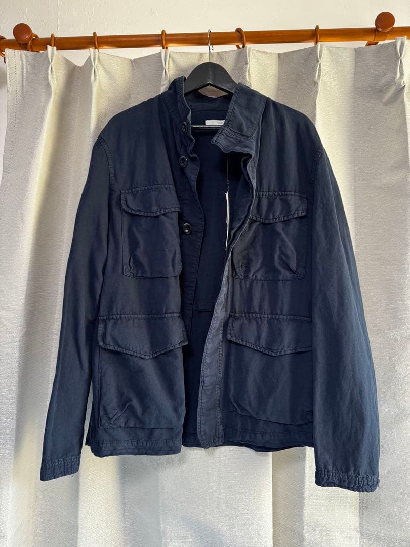 タイムセール【新品タグ付き】ZARA 丨 ネイビー コットンリネンジャケット￼