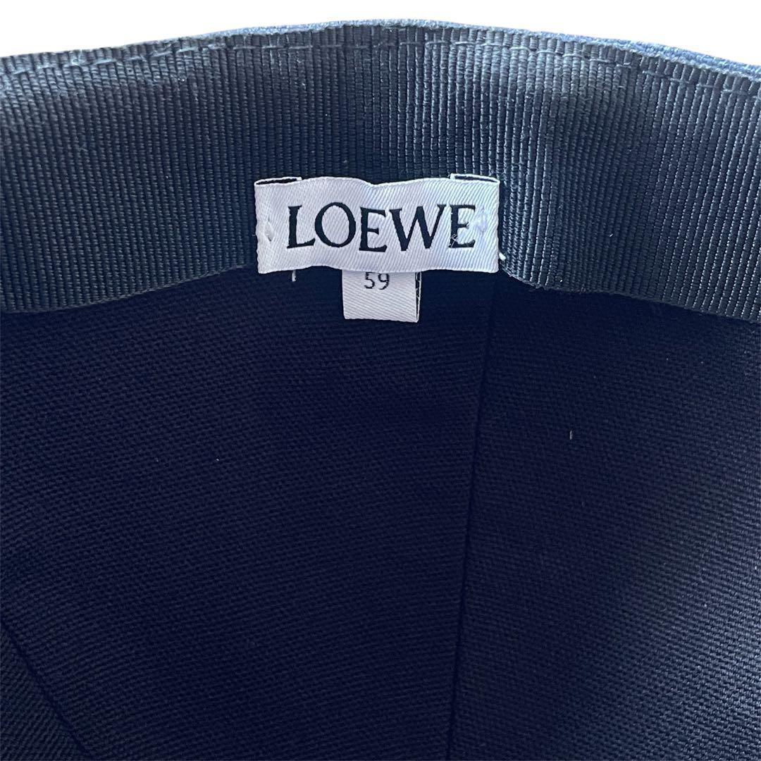 【表参道店】LOEWE ネイビー キャップ ロゴパッチ付き