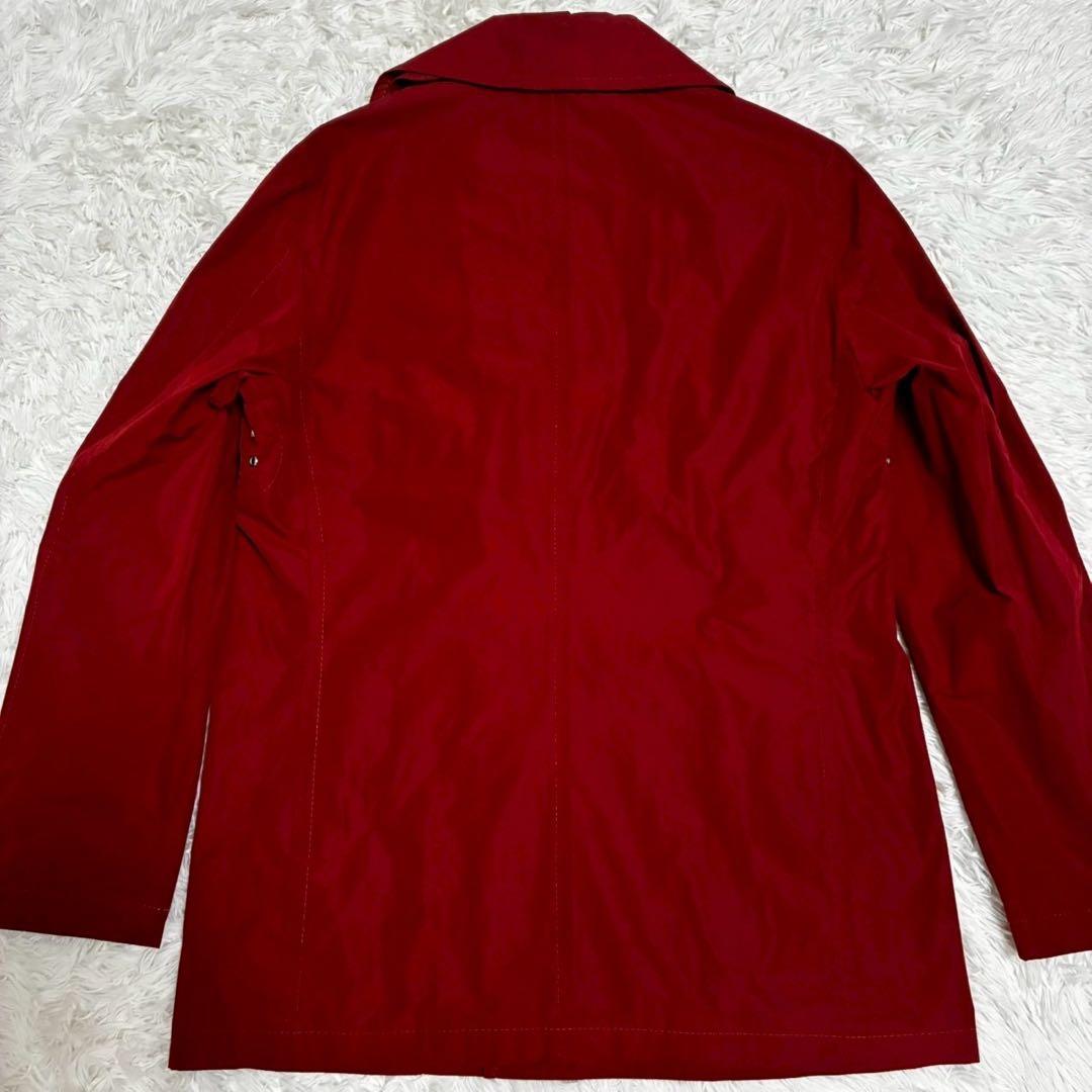 極美品/L マッキントッシュ　トレンチコート　撥水加工　ロゴボタン　赤　日本製