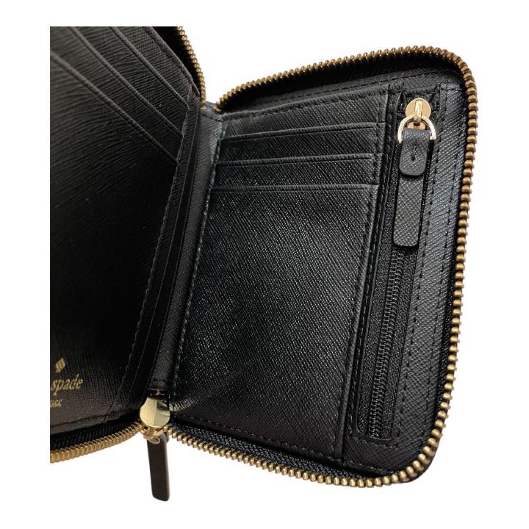 【新品】ケイトスペード　ラウンドジップ　二つ折り　財布　ブラック