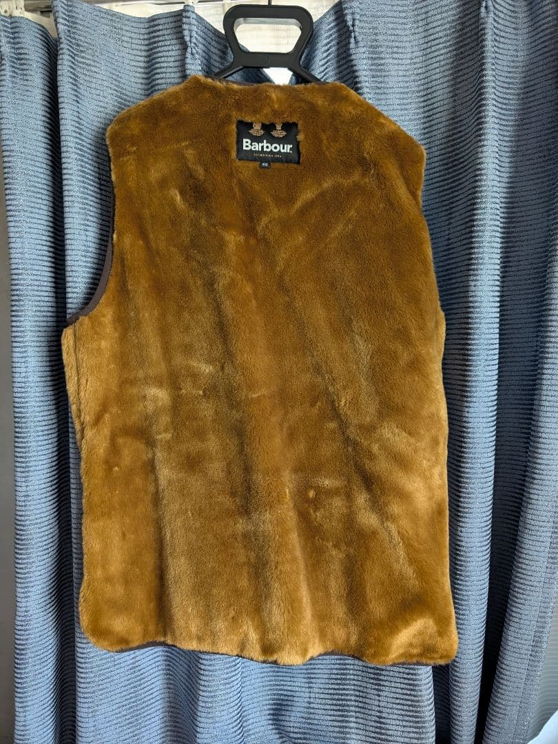 Barbour ブラウン ファーライナーベスト 40