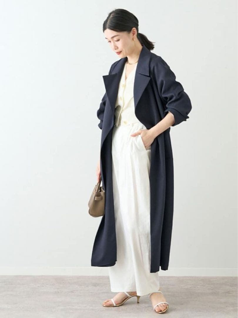 L’ESSAGE 24SS DULFニュアンスコート ロングコート ベルト付