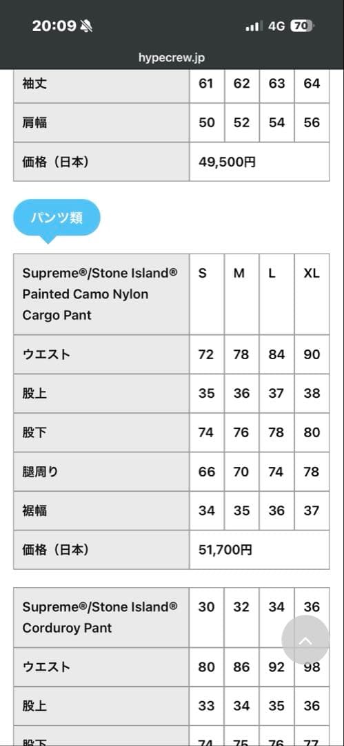 Supreme×Stone nylon cargopants S