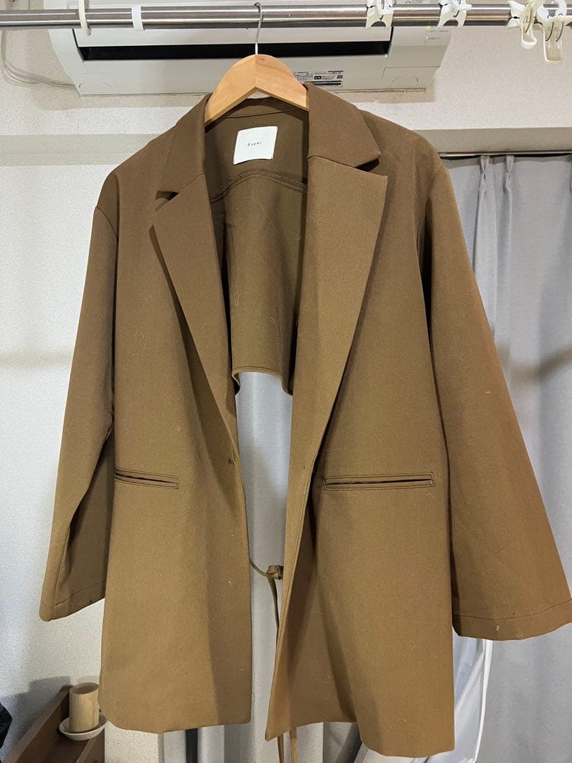 【Eaphi】back ribbon classy jacket / camel