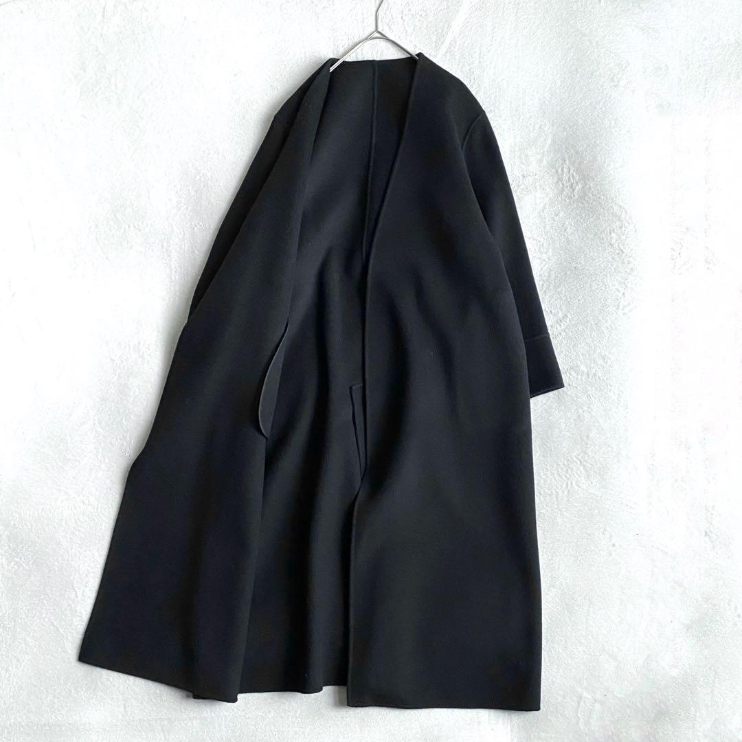 【ほぼ未使用✨】Plage ハミルトンノーカラーコート　ダブルフェイス　黒　38