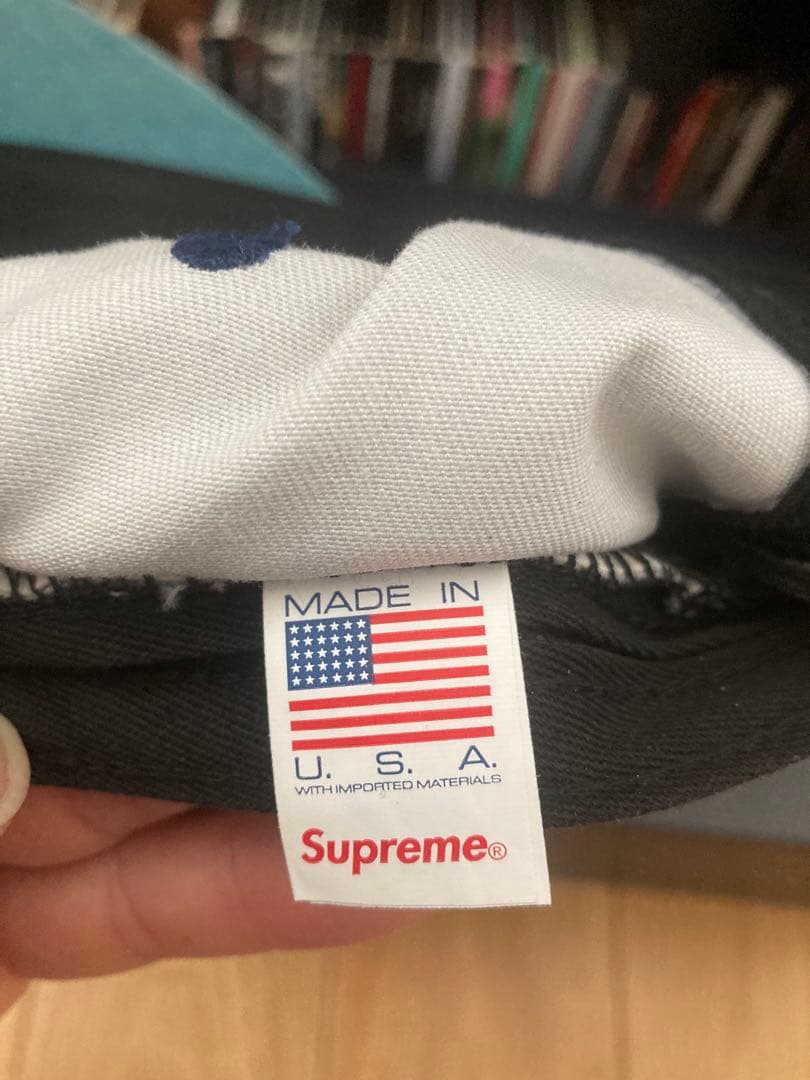 Supreme ネイビー/グリーン キャップ