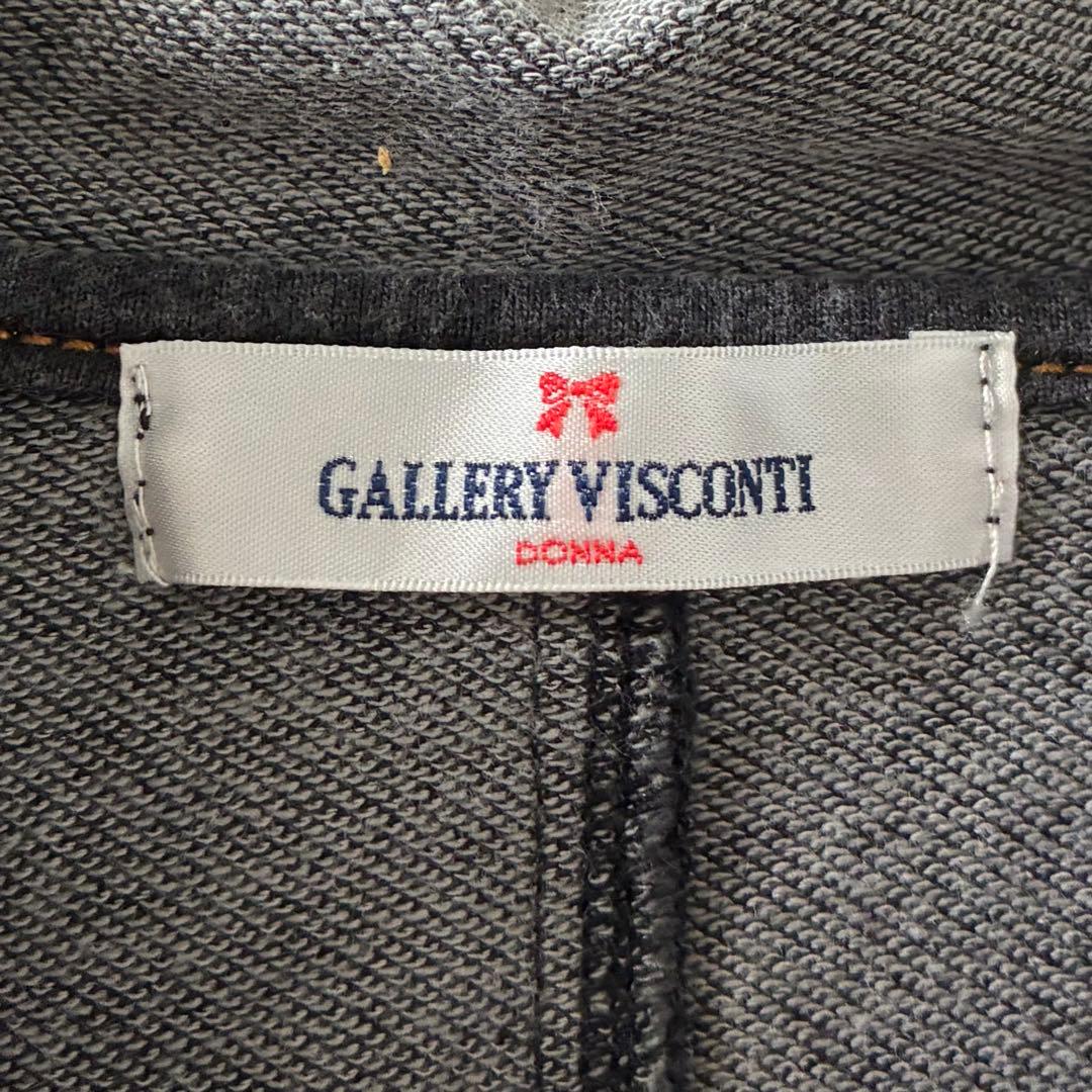 GALLERY VISCONTI デニムコート フード付き リボン ポケット付き