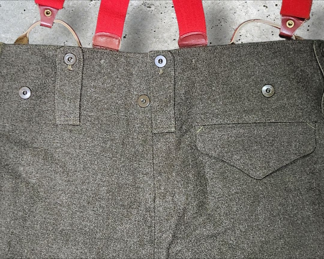 美品 カナダ軍 50s バトルドレスウールトラウザーズ W32〜33サスペンダー