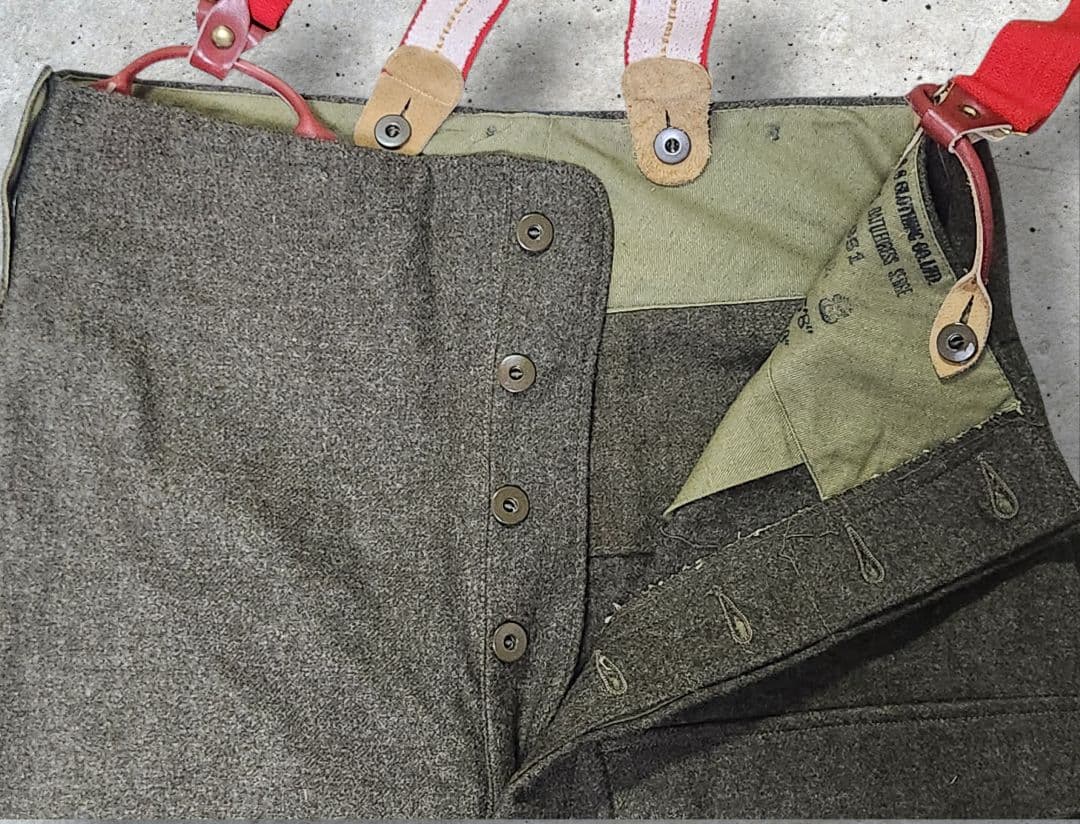 美品 カナダ軍 50s バトルドレスウールトラウザーズ W32〜33サスペンダー