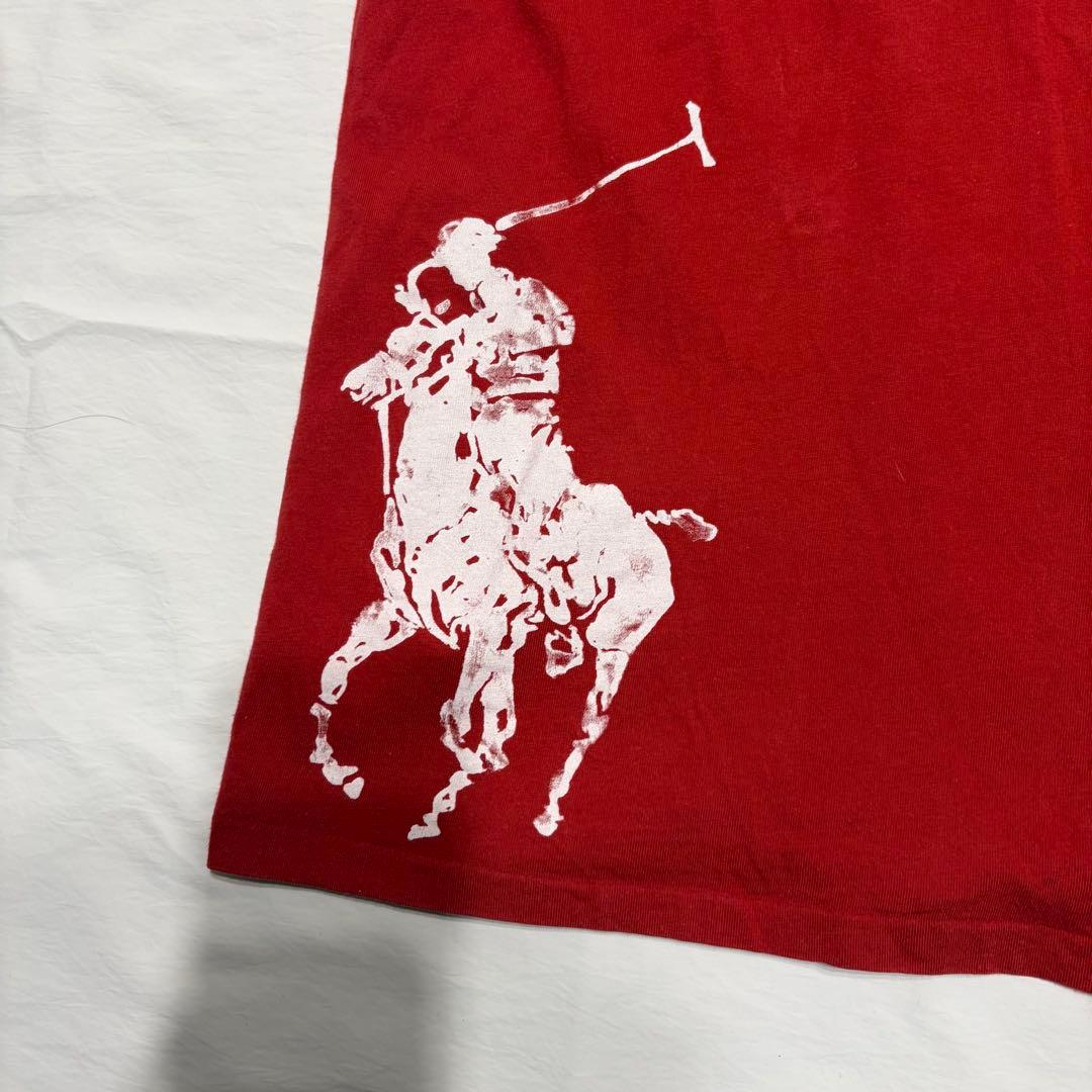 90s Polo by RALPH LAUREN ビックポニー　レッド　裾ポニー