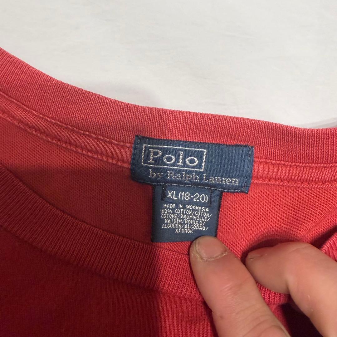90s Polo by RALPH LAUREN ビックポニー　レッド　裾ポニー