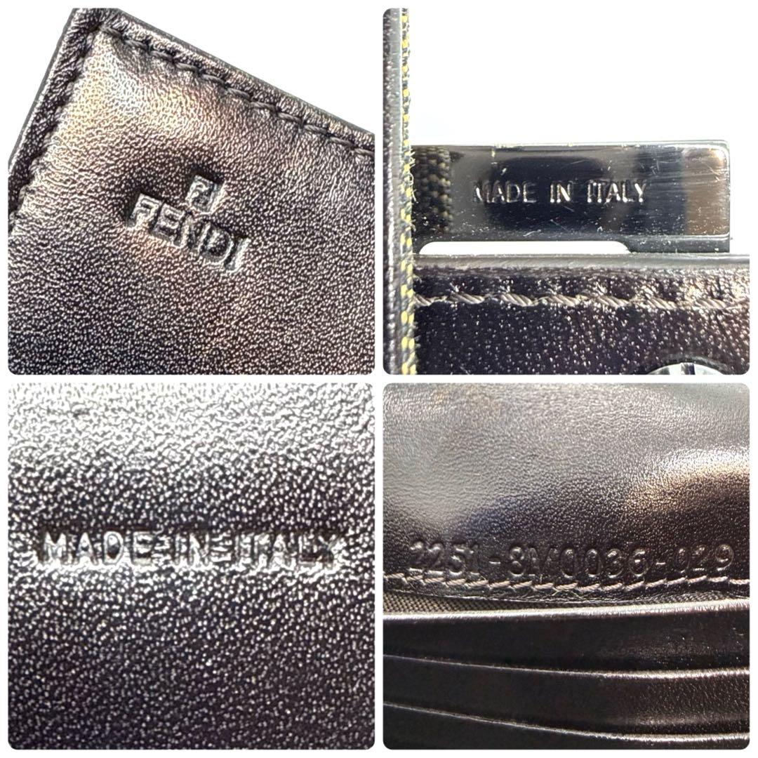 FENDI フェンディ ズッカ 財布 FF金具 マンマ キャンバス レザー