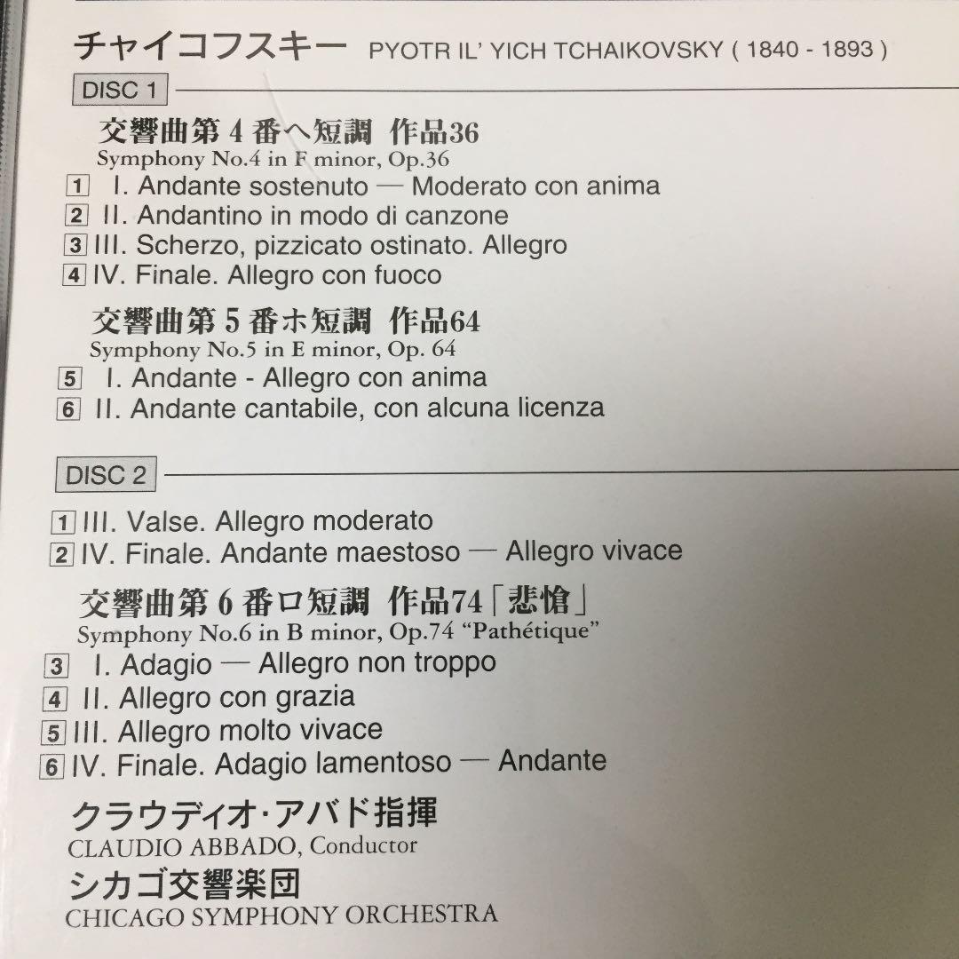 【売約済】アバド&シカゴ響／チャイコフスキー