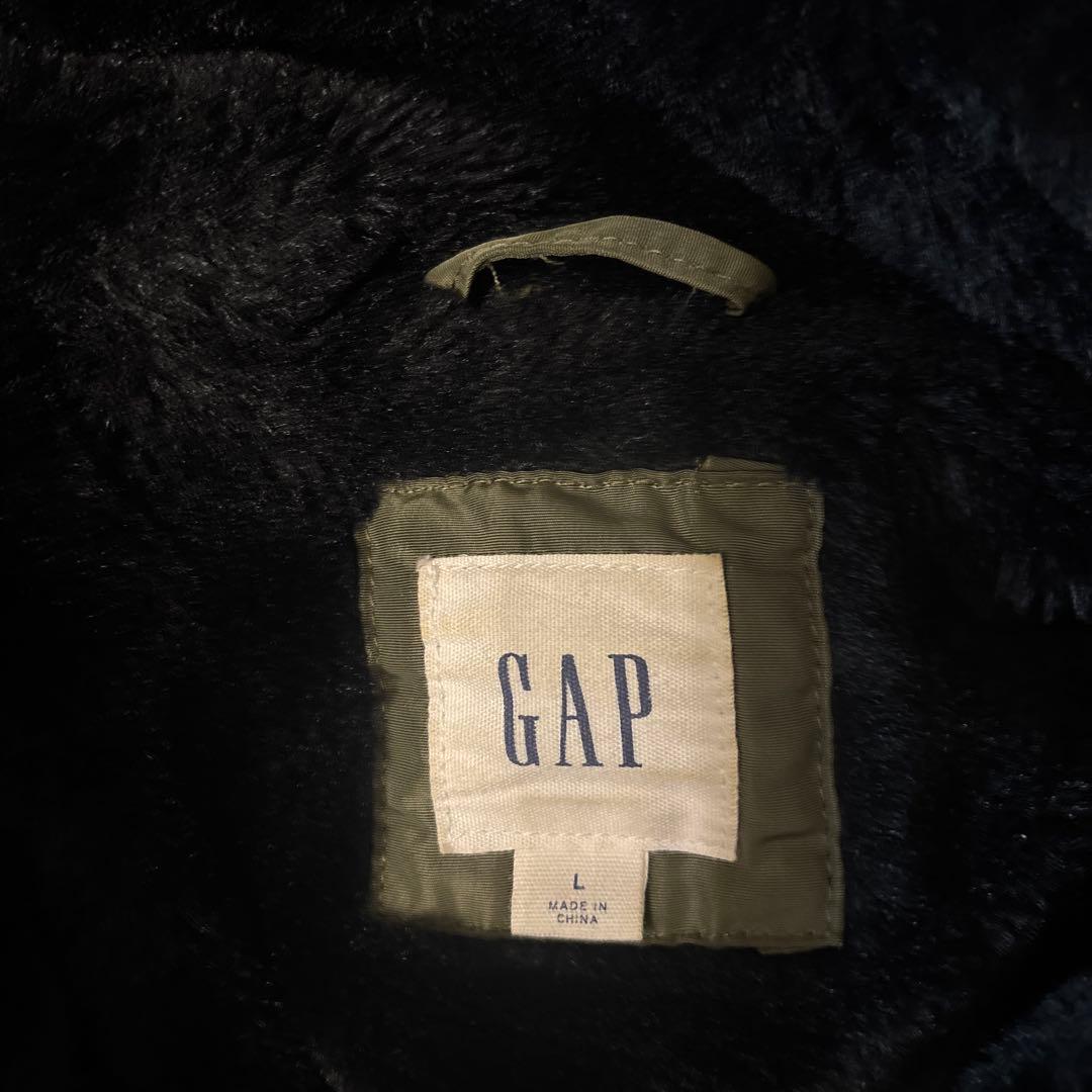GAP ボア付きモッズコート Lサイズ カーキ