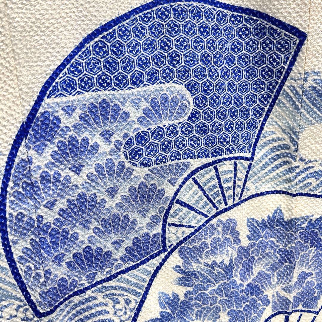 振袖　総絞り　扇　牡丹　菊花　波　伝統和模様　成人式　着物　093a d