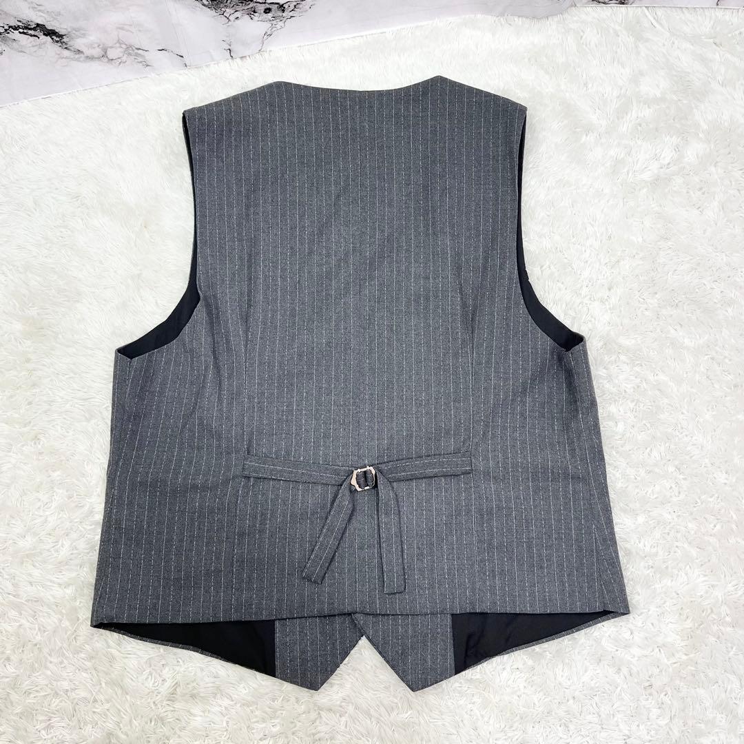 Wenergy グレー ストライプ スリーピーススーツ 3XL