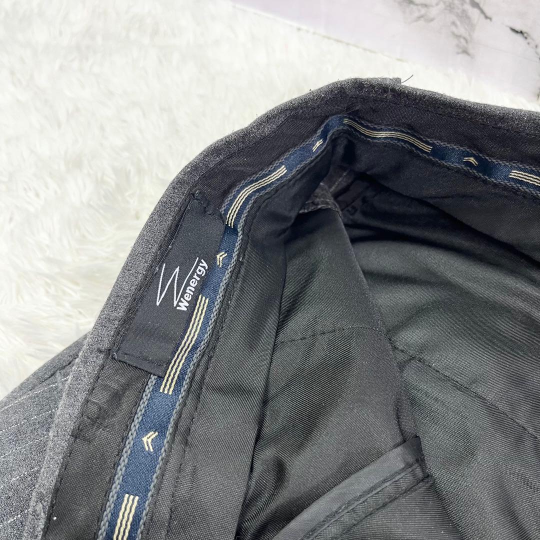 Wenergy グレー ストライプ スリーピーススーツ 3XL
