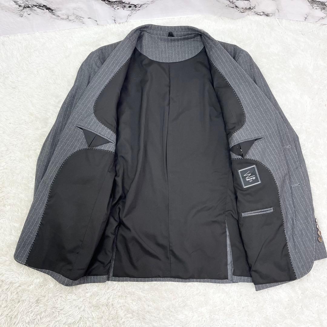 Wenergy グレー ストライプ スリーピーススーツ 3XL