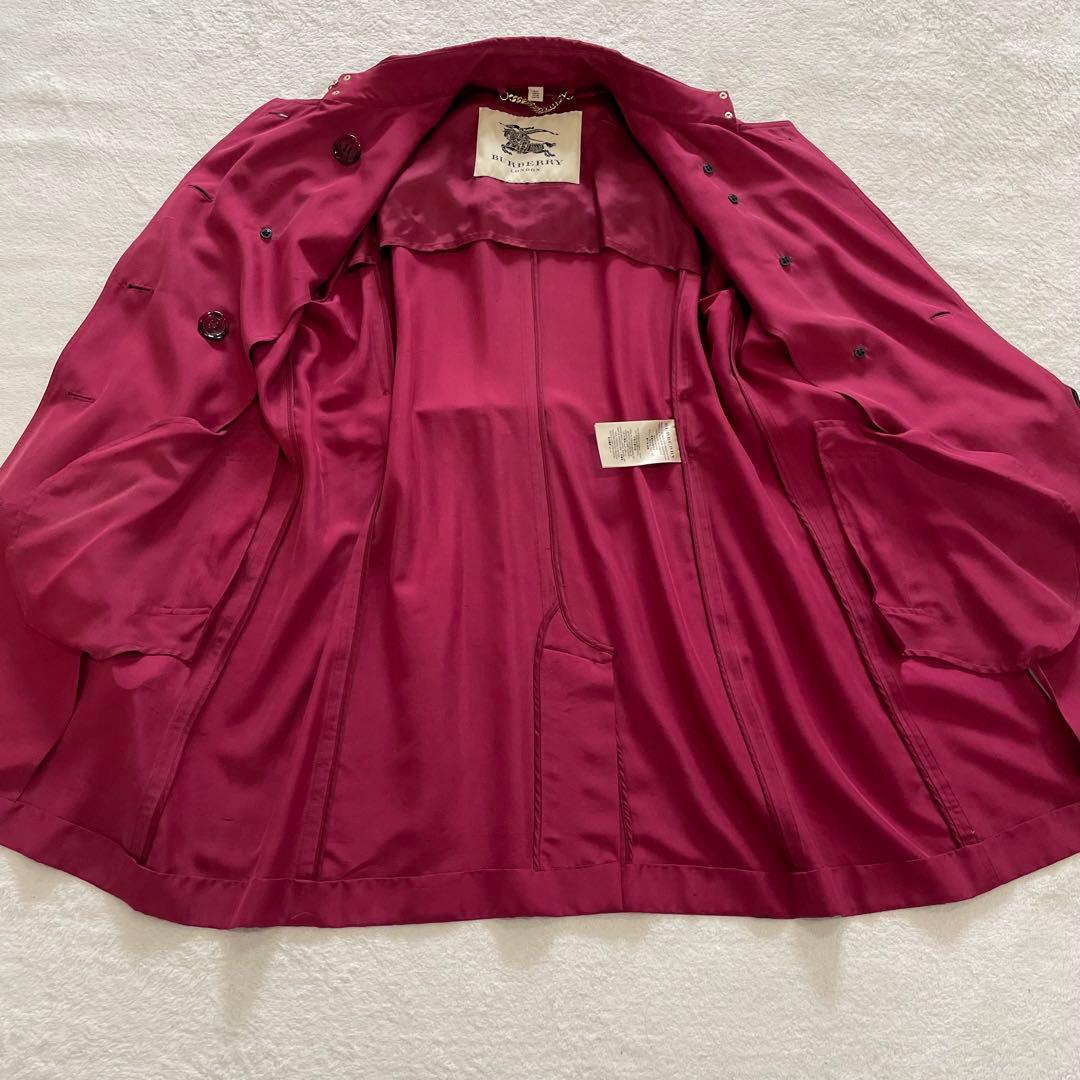 BURBERRY LONDON トレンチコート　シルク100%　ロゴ刻印釦　5L