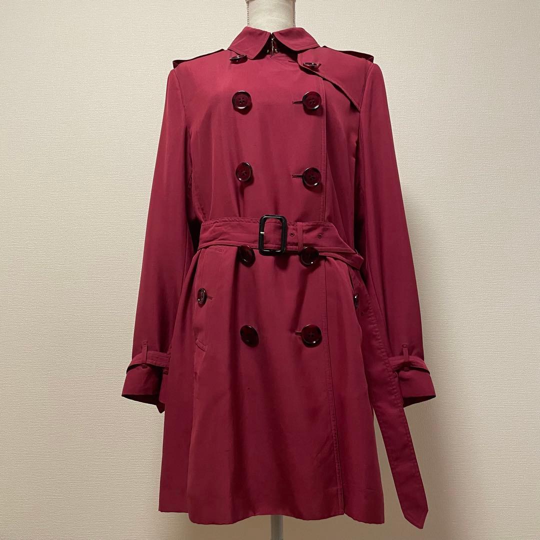 BURBERRY LONDON トレンチコート　シルク100%　ロゴ刻印釦　5L