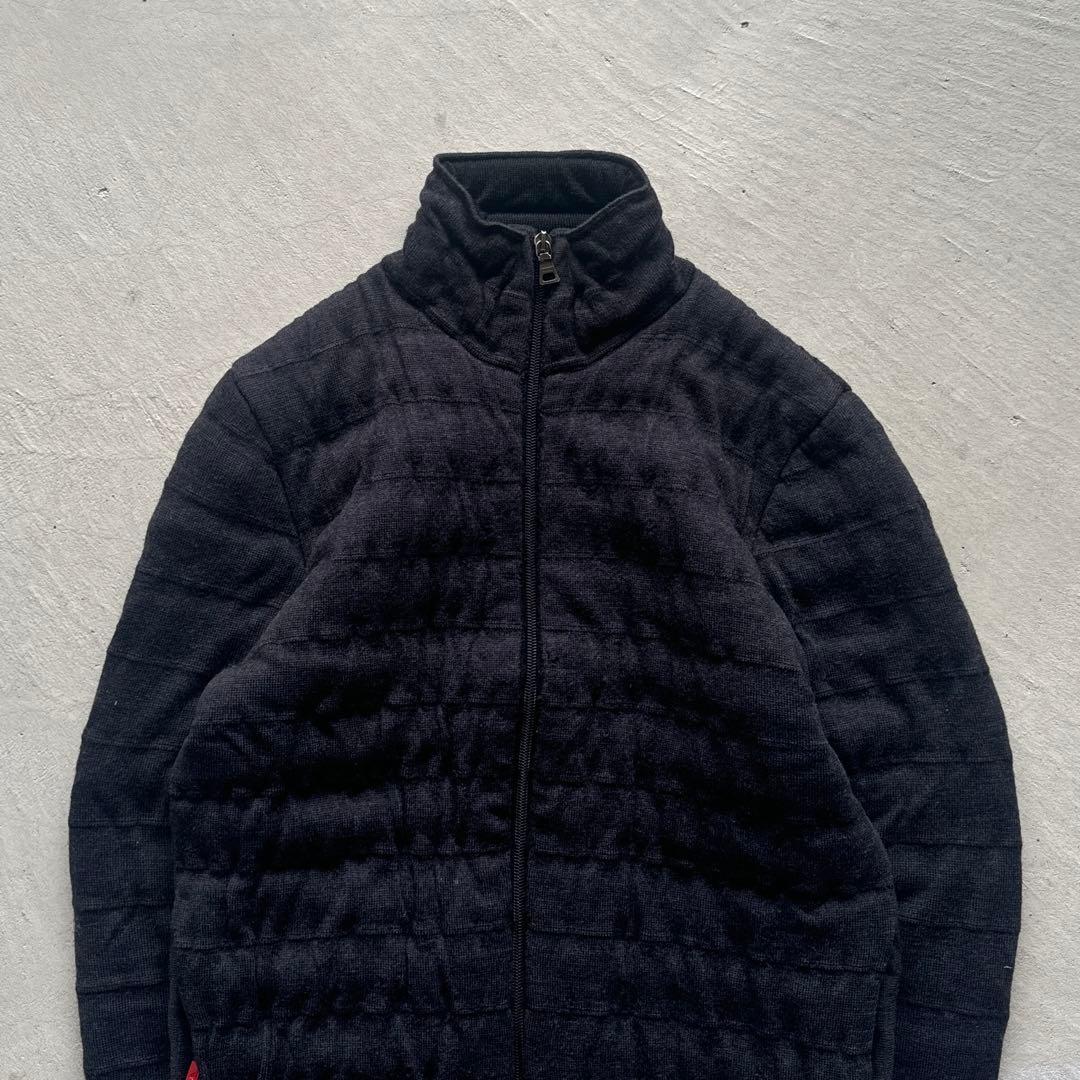 ジャケット・アウター 00s prada charcoal wool zip up jacket