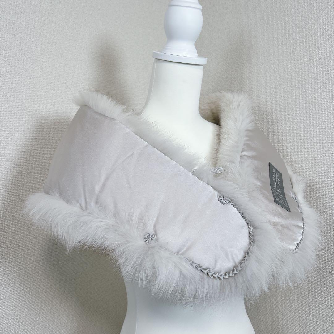 極美品　サガフォックス　毛皮　大判　ショール　ストール　成人式　振袖　着物
