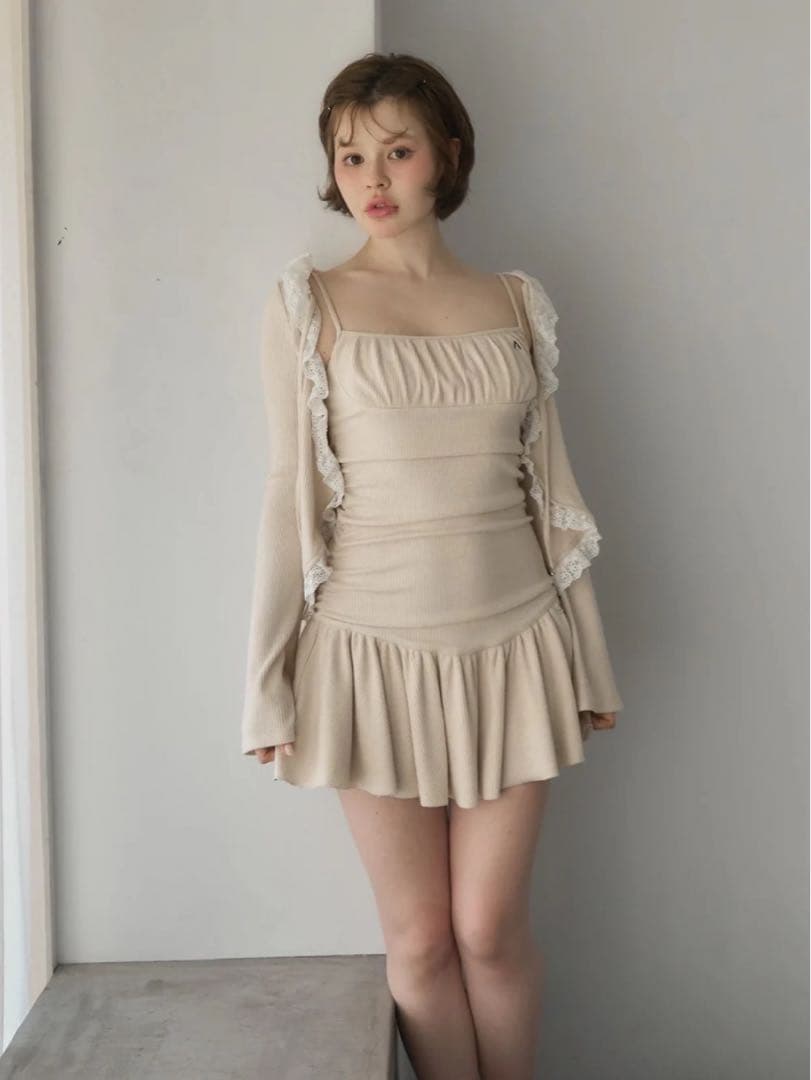 トップス andmary Lilith gather set dress beige