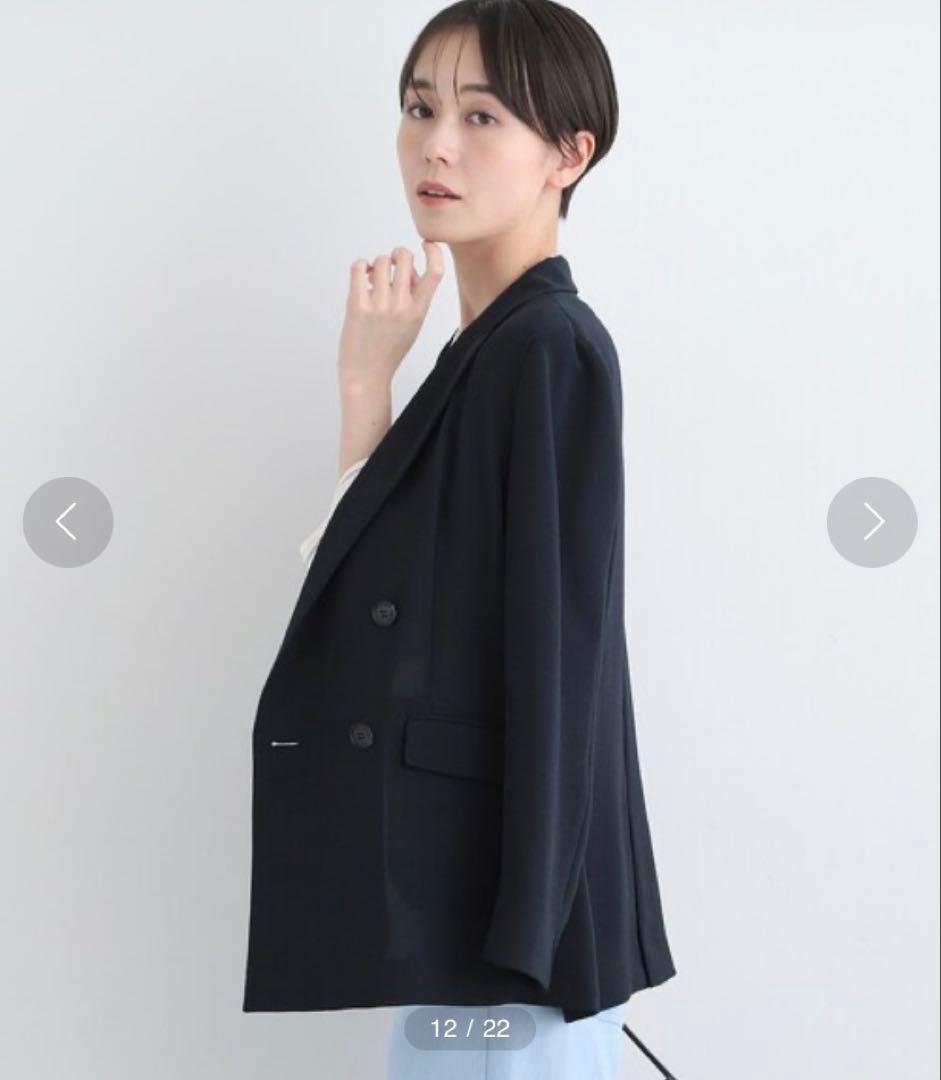 ☆美品　インディヴィ　ダブルジャケット　ネイビーS