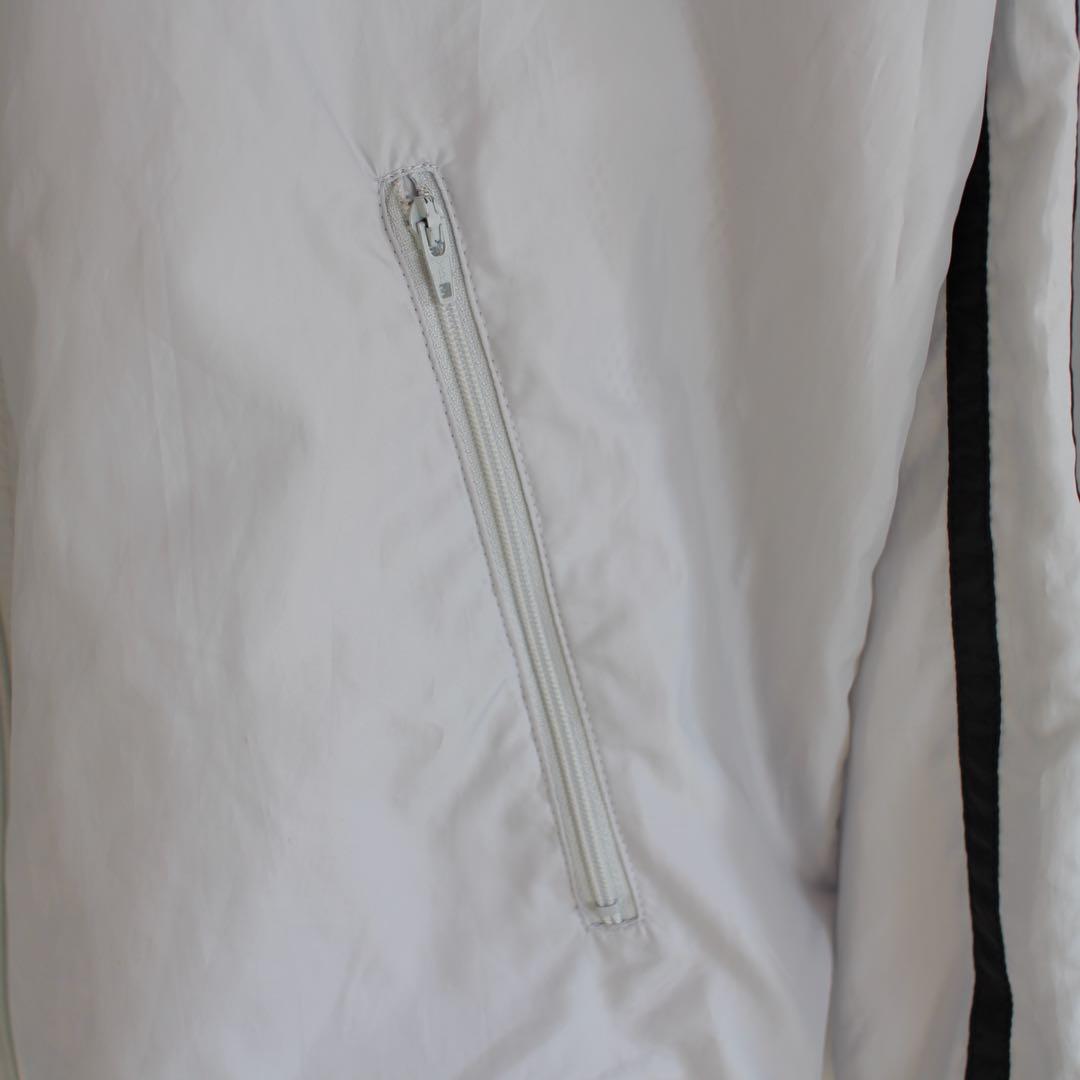 90s FRED PERRY ナイロンジャケット 白 フード収納 S