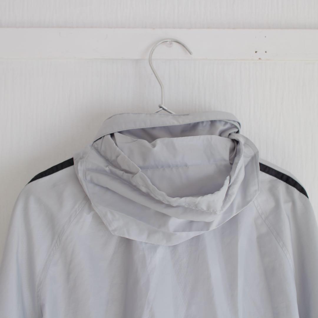 90s FRED PERRY ナイロンジャケット 白 フード収納 S