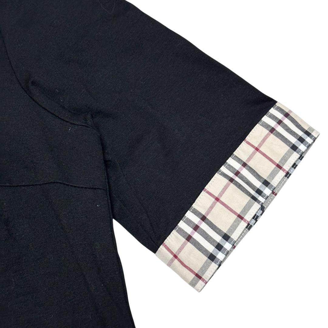 希少 美品 バーバリー ノバチェック 襟付き シャツ カットソー 黒 ベージュ
