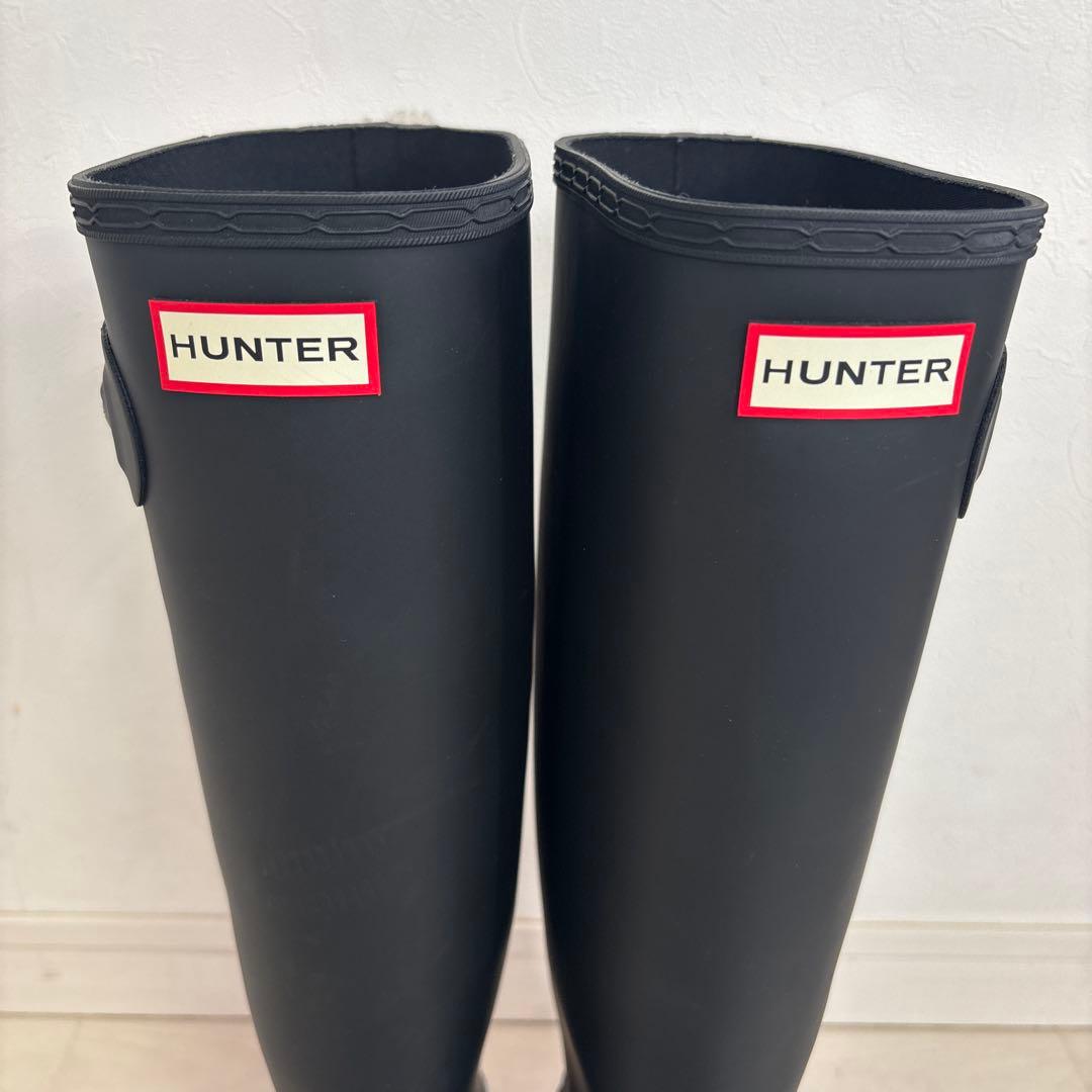 HUNTER ブラック 長靴 サイドストラップ付き