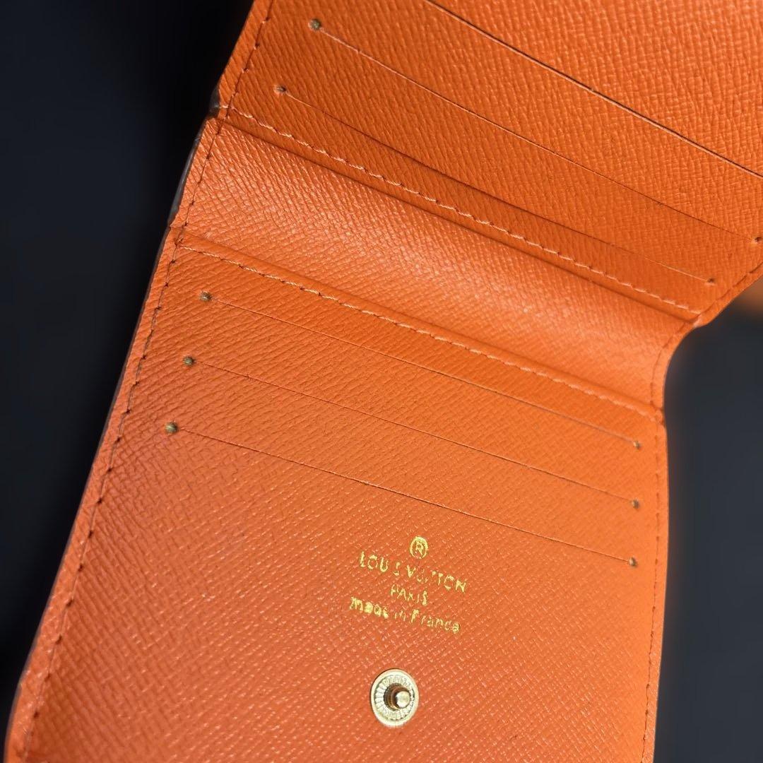 LOUIS VUITTON 二つ折り財布 ダークブラウン/オレンジ