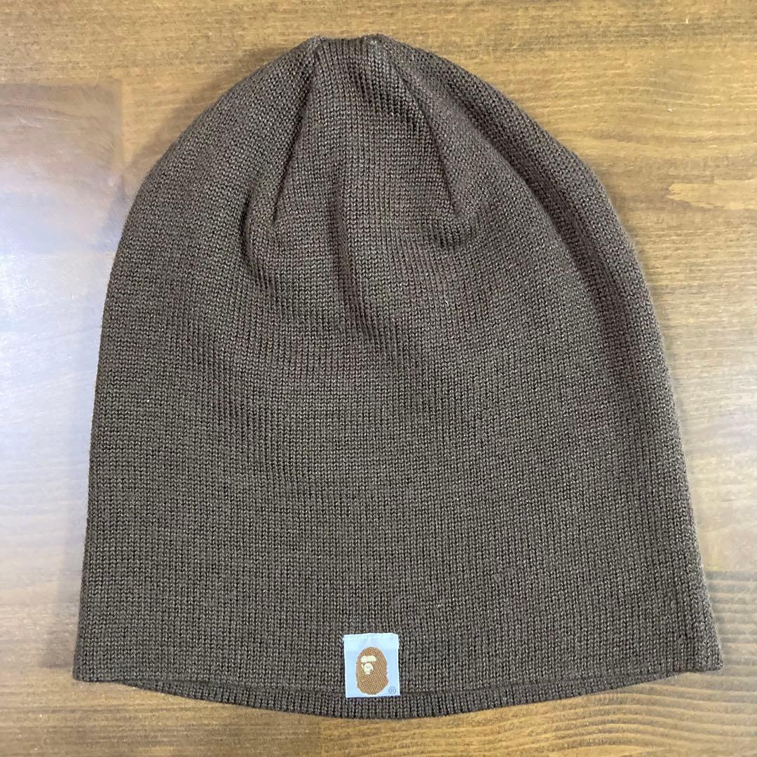 A BATHING APE ビーニー スタ ニット帽 茶色