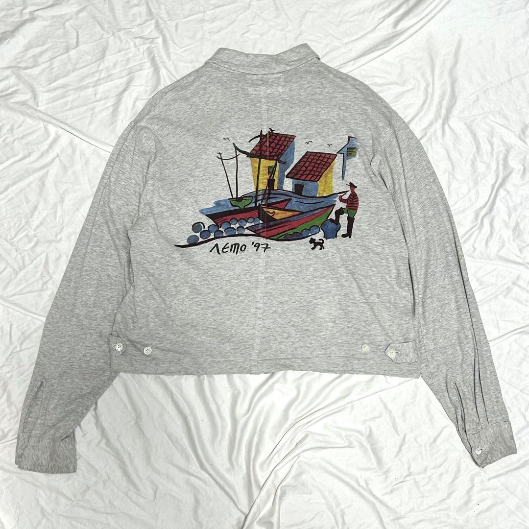 90s COMME des GARCONS ショート丈 ジップブルゾン 風景画
