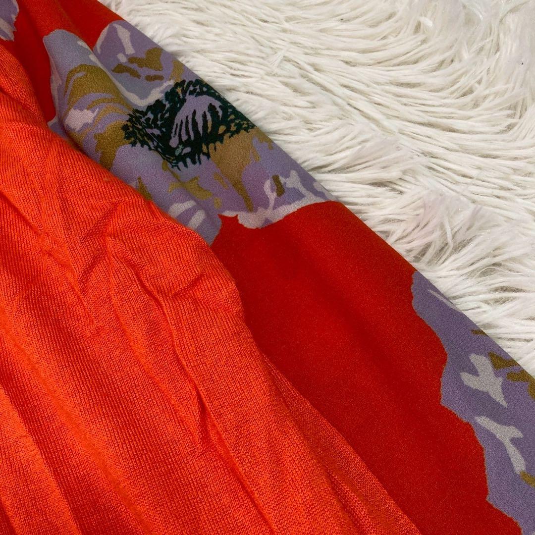 Paul Smith 花柄カーディガン オレンジ M 華やか オシャレ 羽織り